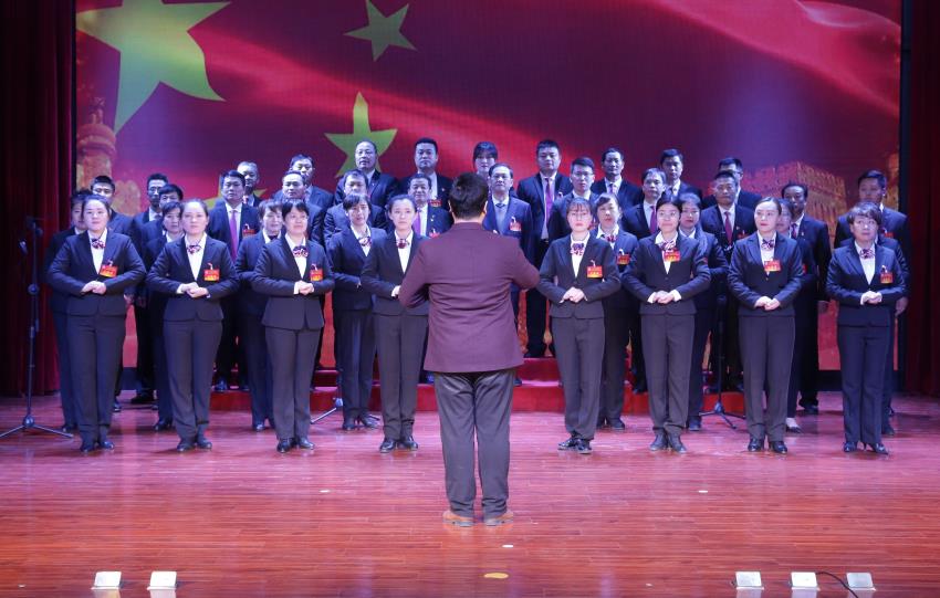 ld（中国）官方网站2019年度工作动员大会---大合唱《团结就是力量》、《我爱你中国》